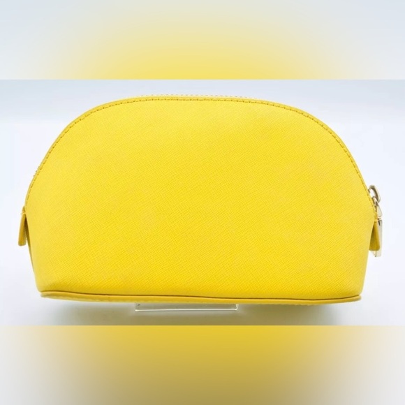 Tory Burch Yellow Leather Cosmetic Pouch/Makeup Bag/Clutch | PRELOVED!! 💛☀️💛☀️ - Picture 2 of 7